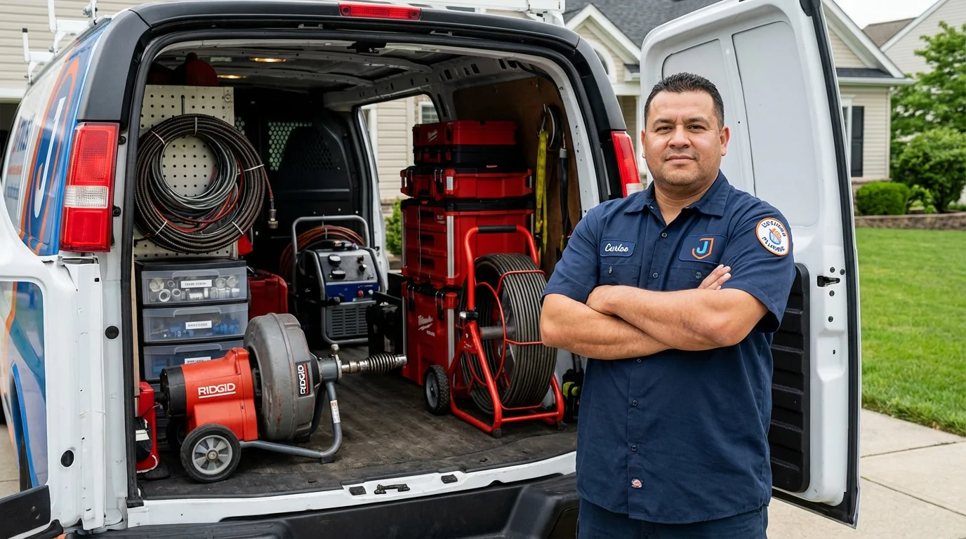 Professional drain cleaning equipment and Johns Plumbing LLC plumber in Weiser
